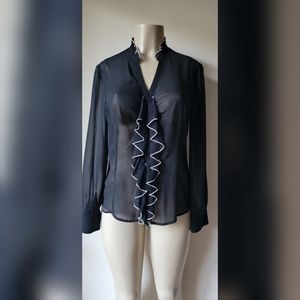 Sheer and Ruffled Blouse